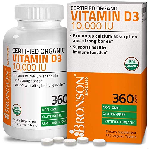 Cápsulas blandas vitamina D3 Bronson 10,000 UI alta potencia