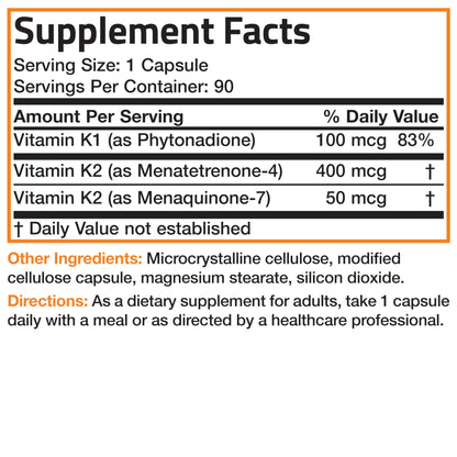 Bronson complejo vitamina K con alta absorción y calidad