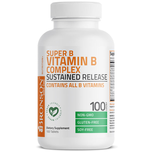 Bronson Super B complejo vitamina B 100 tabletas botella