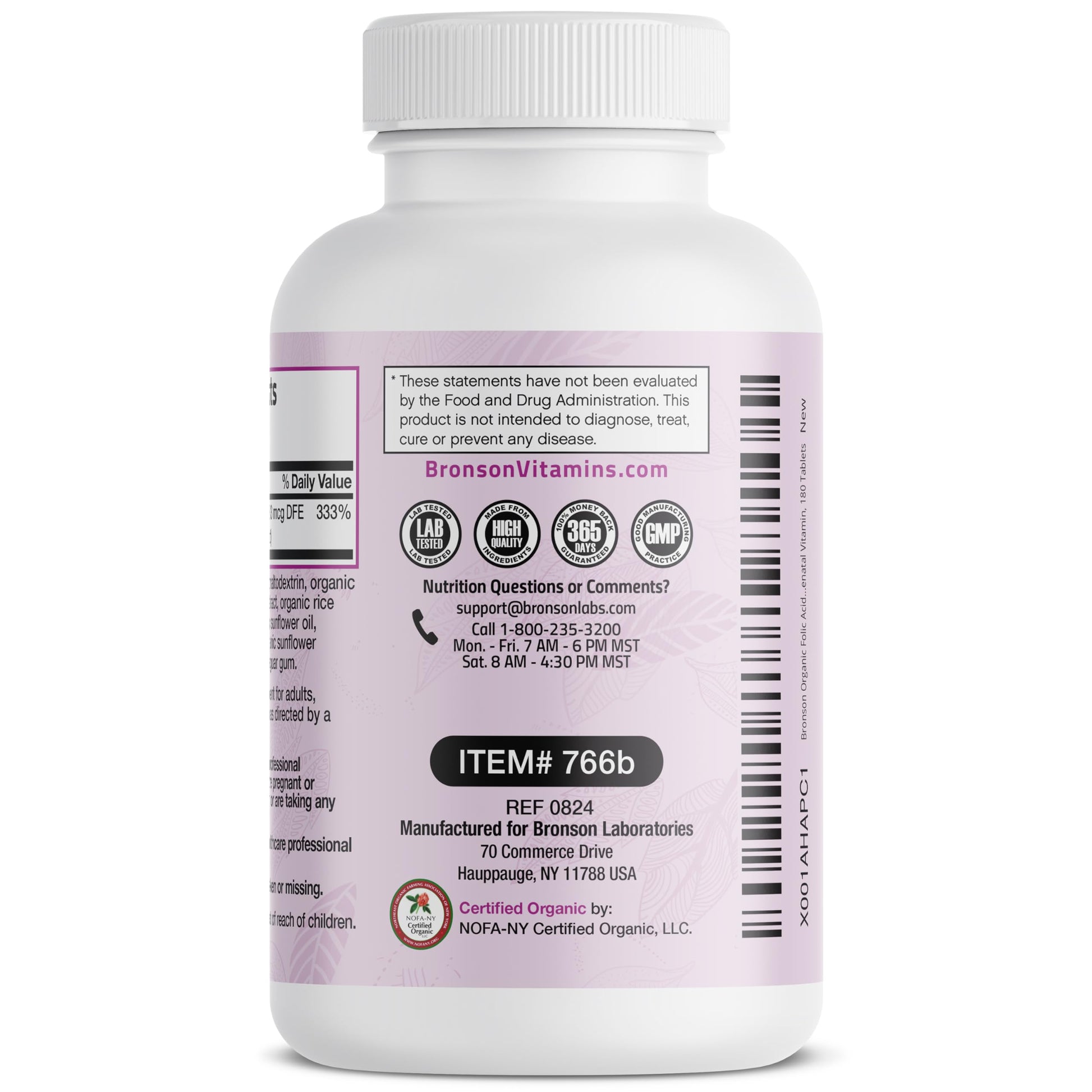 Bronson suplemento vitaminas folato natural alta pureza