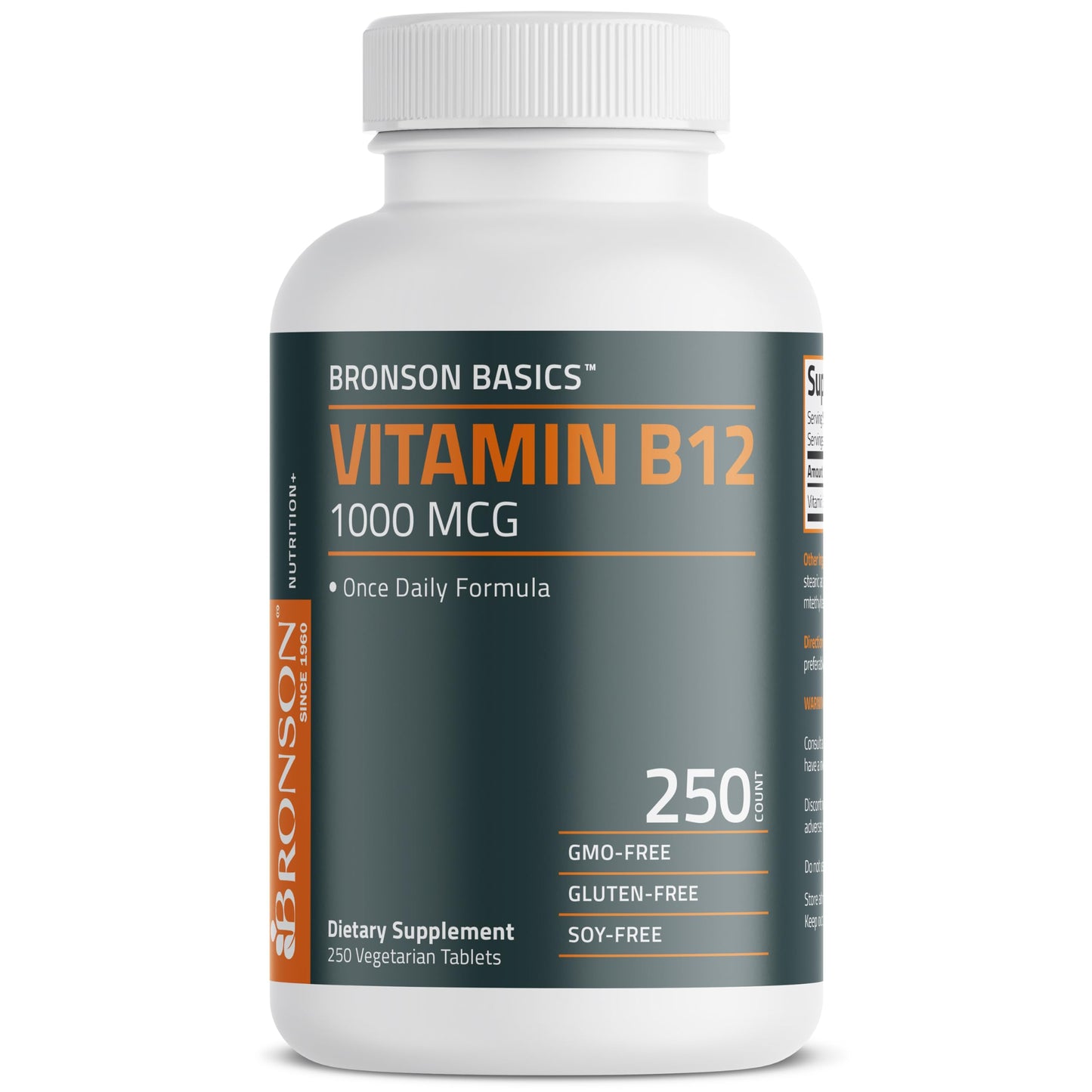Bronson Vitamina B12 1000mcg botella 250 tabletas vegetarianas