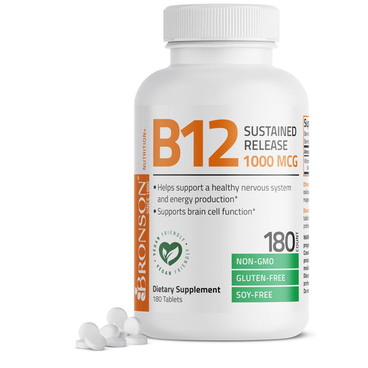 Bronson vitamina b12 1000 mcg liberación prolongada botella frontal