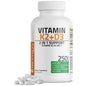 Botella de suplemento Bronson vitamina K2 y D3 250 cápsulas