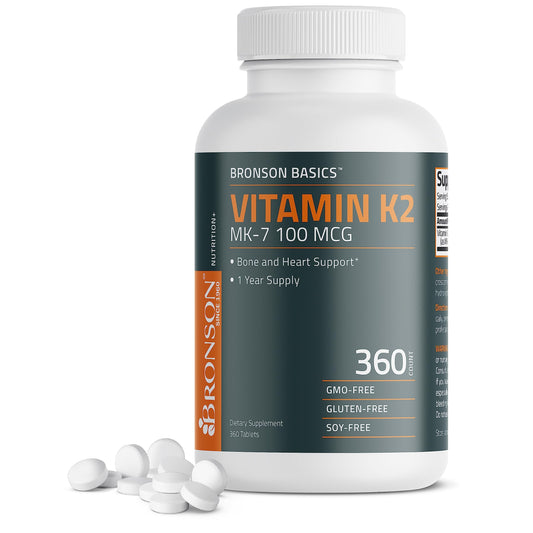 Bronson Vitamina K2 MK-7 100mcg suplemento huesos fuertes