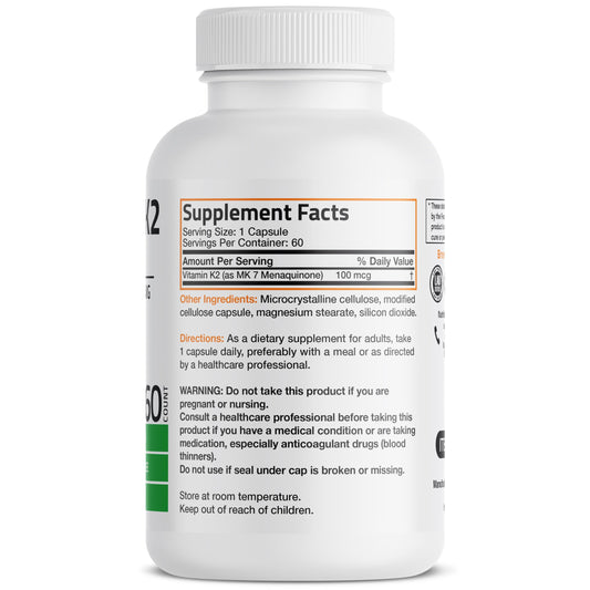 Cápsulas Bronson Vitamina K2 MK-7 de alta calidad
