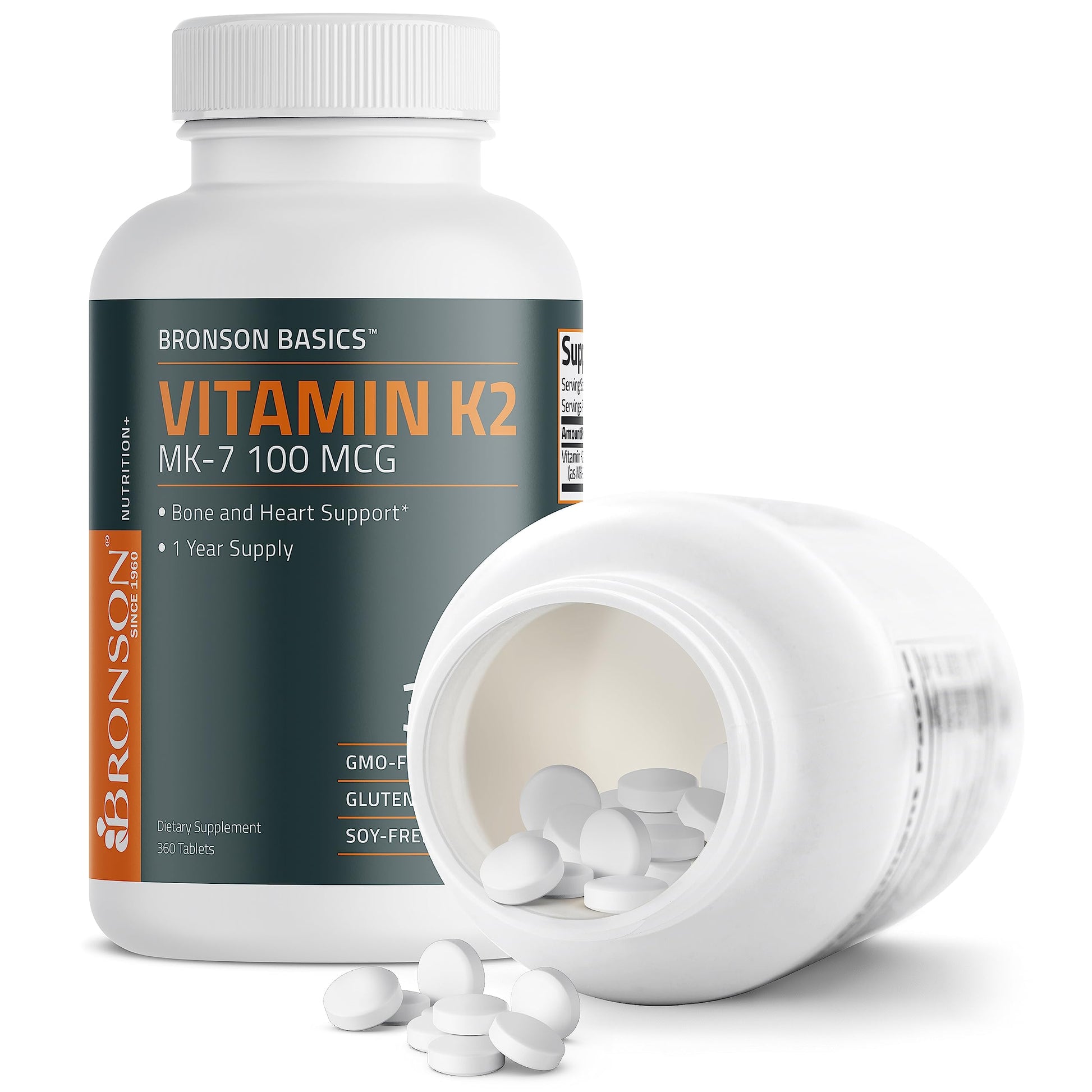 Bronson vitamina K2 MK-7 soporte para huesos 1 año suministro