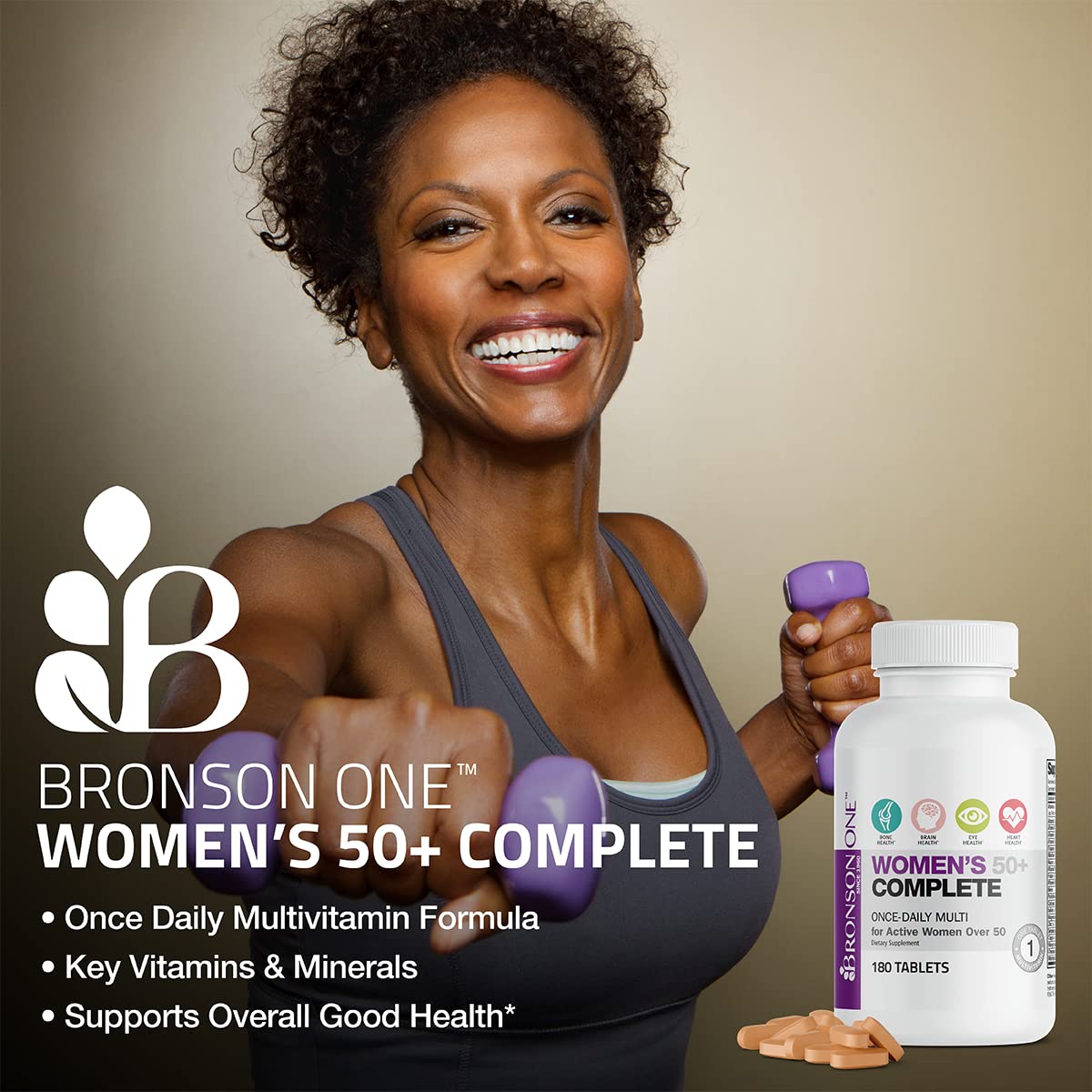 Bronson Women's 50+ multivitamin support for vitality