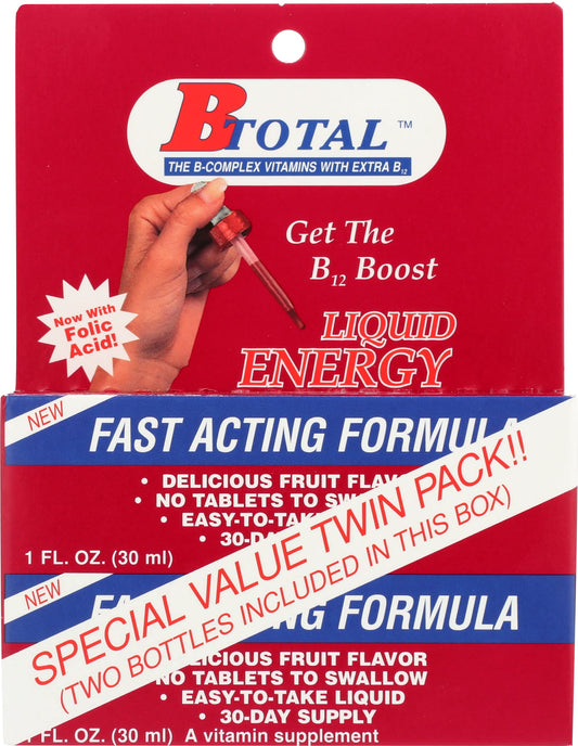 BTotal líquido sublingual energético pack de 3 botellas frente