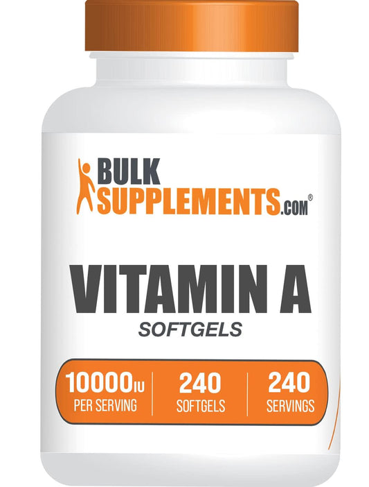 BulkSupplements cápsulas blandas vitamina A 10000 UI apoyo inmunológico y visual