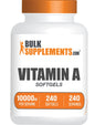 BulkSupplements cápsulas blandas vitamina A 10000 UI apoyo inmunológico y visual