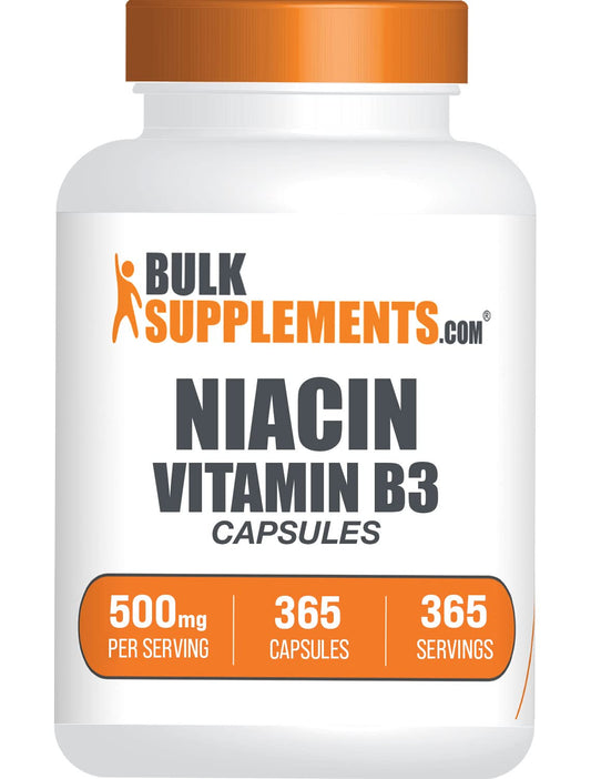 BulkSupplements niacina vitamina b3 cápsulas 500mg