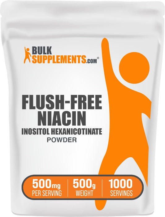 BulkSupplements polvo de niacina sin rubor paquete principal