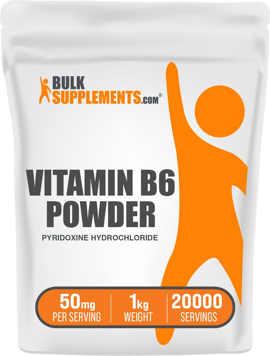 BulkSupplements polvo piridoxina vitamina B6 1kg apoyo inmunológico