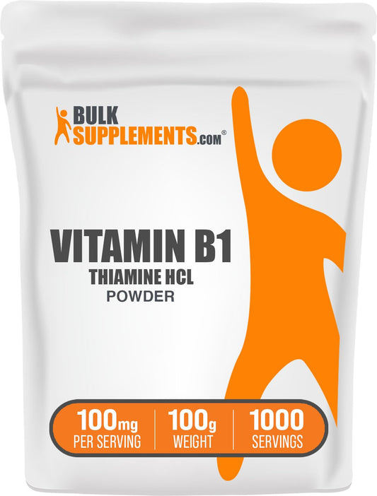 BulkSupplements polvo tiamina hcl vitamina b1 100mg 100g sin gluten