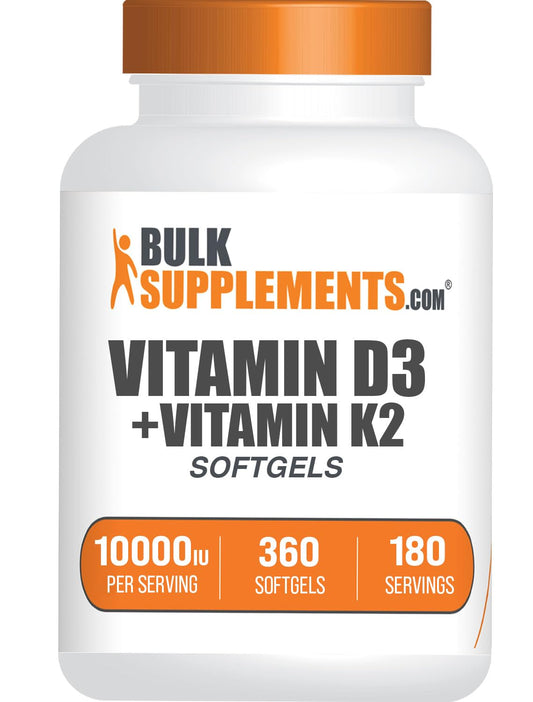 BulkSupplements vitamina D3 K2 10000 IU 360 cápsulas