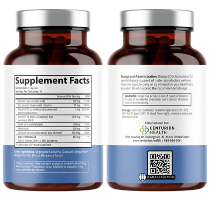 Bump BD cápsulas vitaminas prenatales masculinas