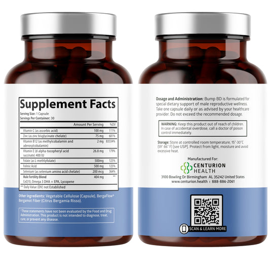 Bump BD cápsulas vitaminas prenatales masculinas