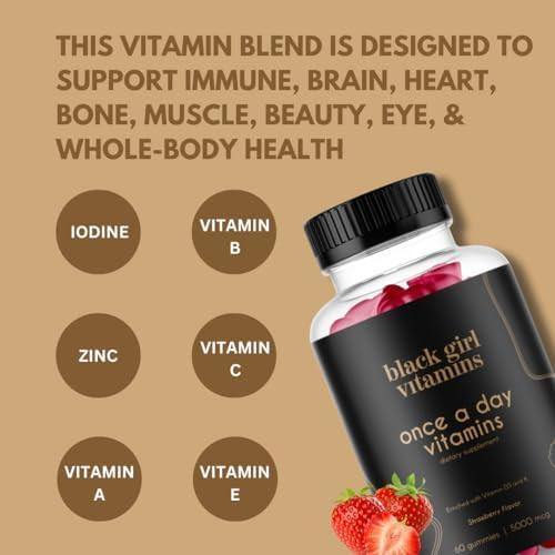 Caja de 2 paquetes de Black Girl Vitamins gummies multivitaminas