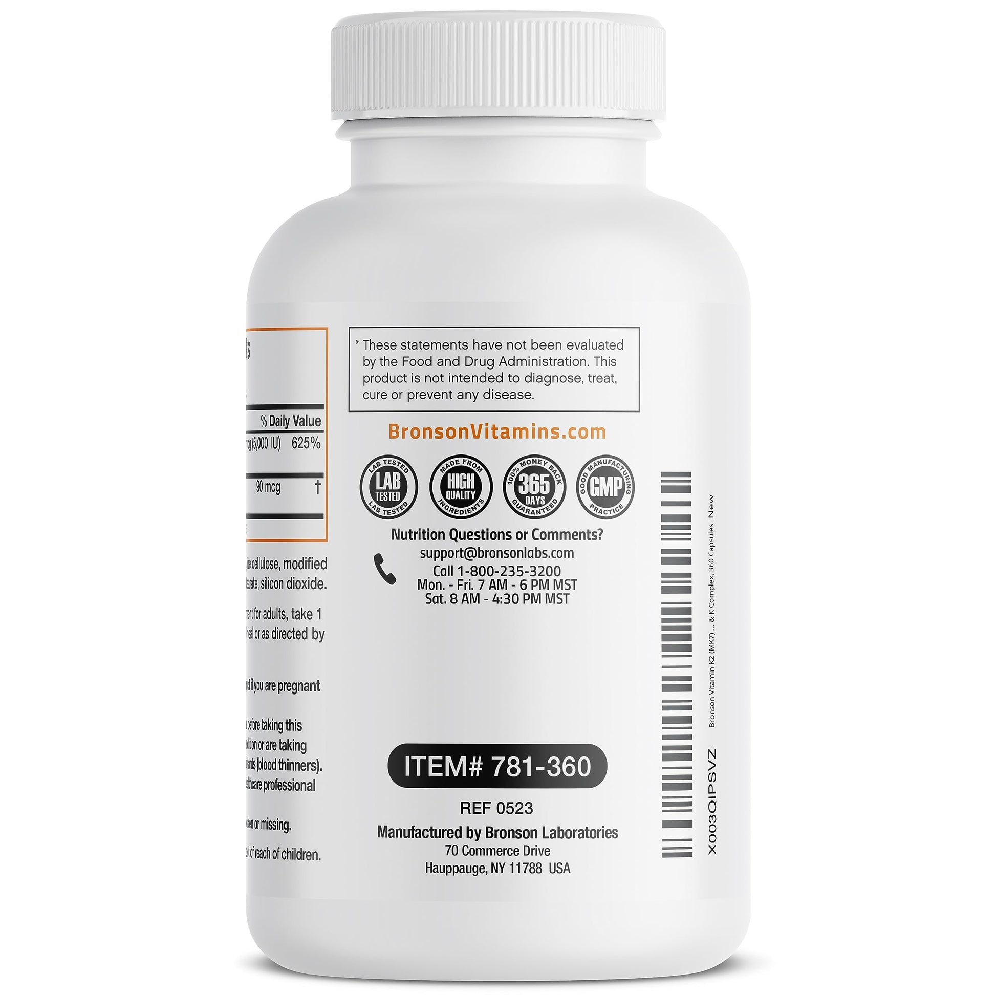 Caja con 360 cápsulas vitamina Bronson K2 y D3