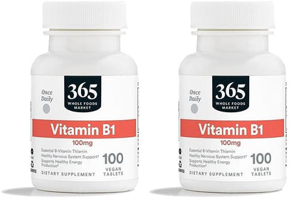 Caja 365 Whole Foods Market vitamina B1 100mg 100 tabletas pack 2