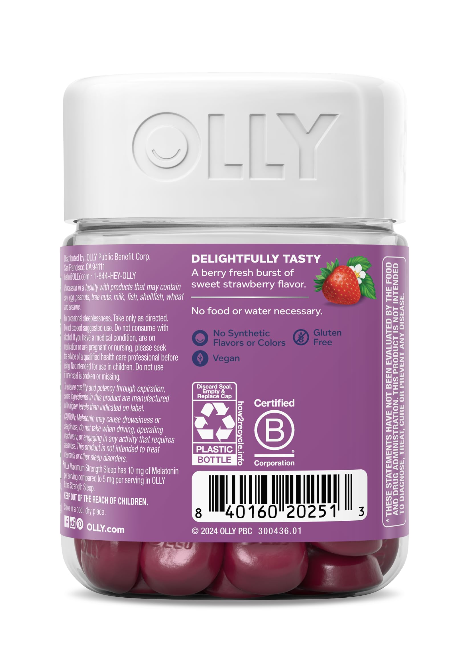 Caja abierta gominolas OLLY máxima fuerza sueño
