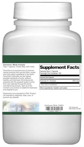 Caja Acerola 450 mg TerraVita 100 unidades