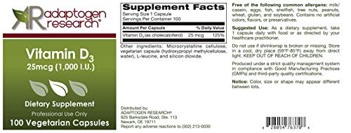 Caja Adaptogen Research vitamina d3 salud huesos músculos