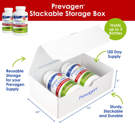 Caja apilable Prevagen Extra Strength 20mg para apoyo cerebral