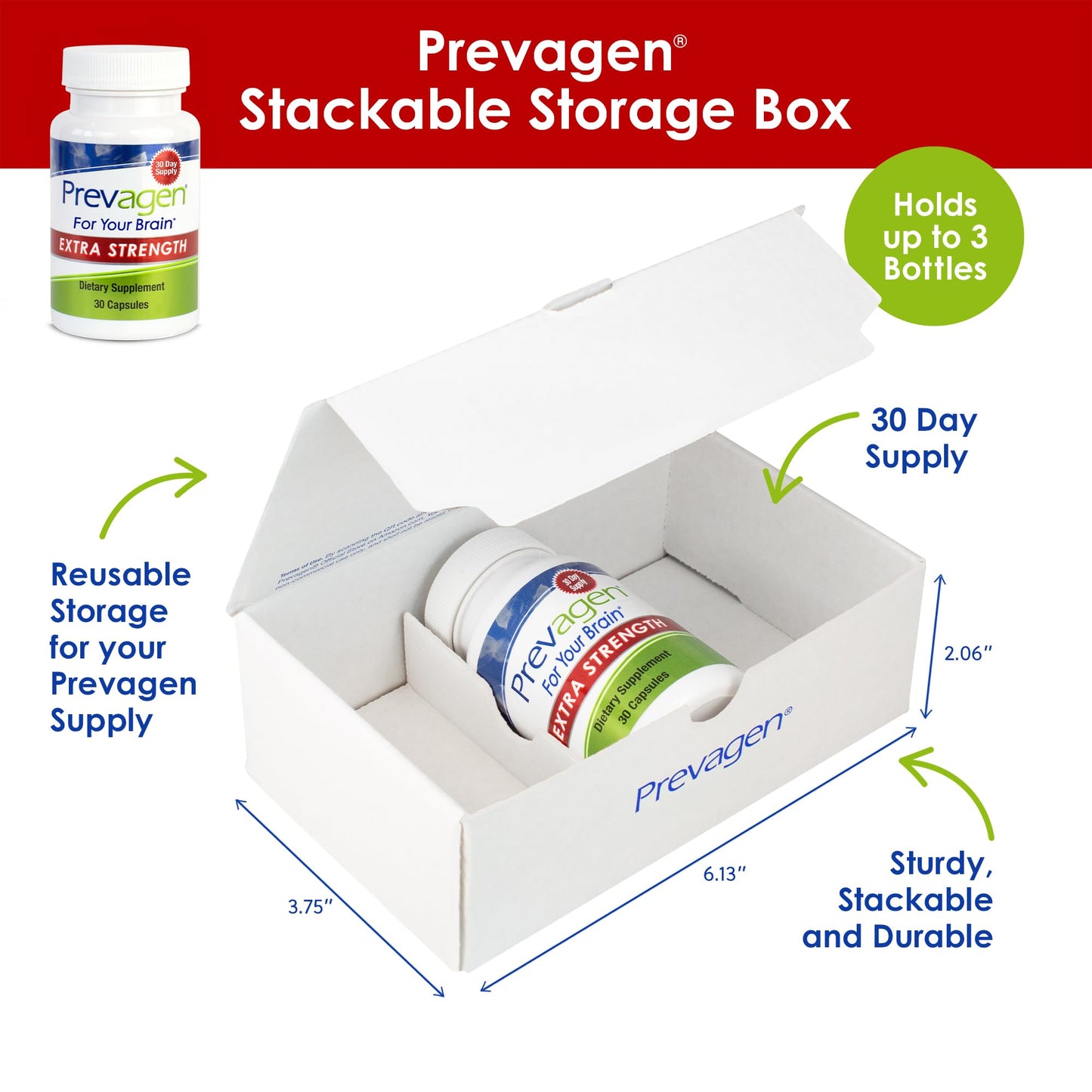 Caja apilable Prevagen fuerza extra 30 cápsulas