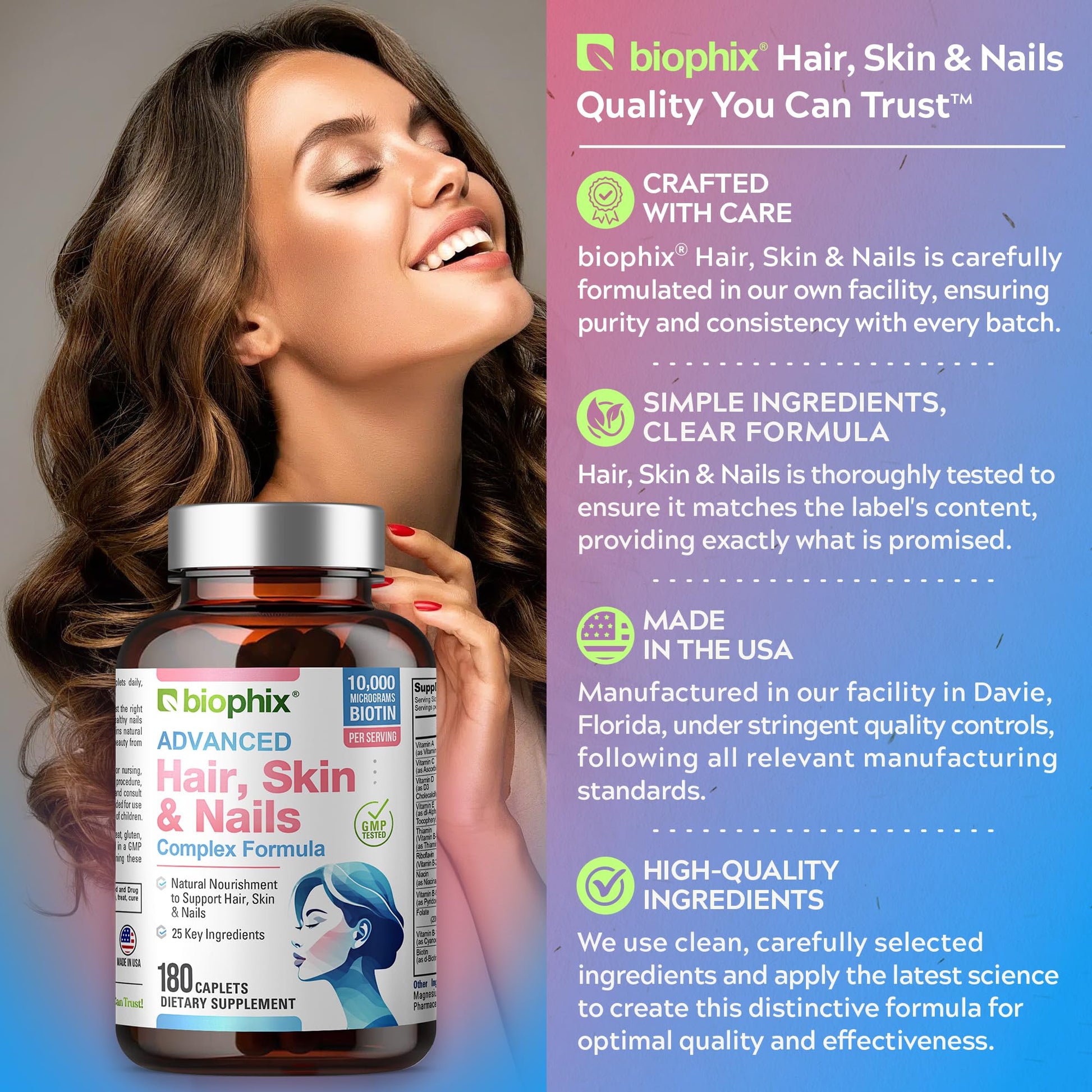 Caja biophix cabello piel uñas con 180 cápsulas