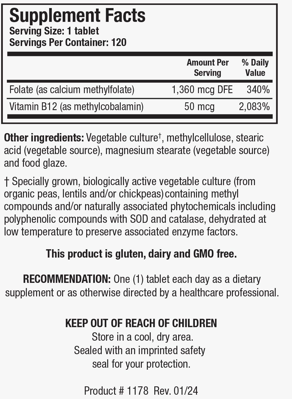 Caja Biotics Research metilfolato plus vitamina B12 apoyo cardiovascular