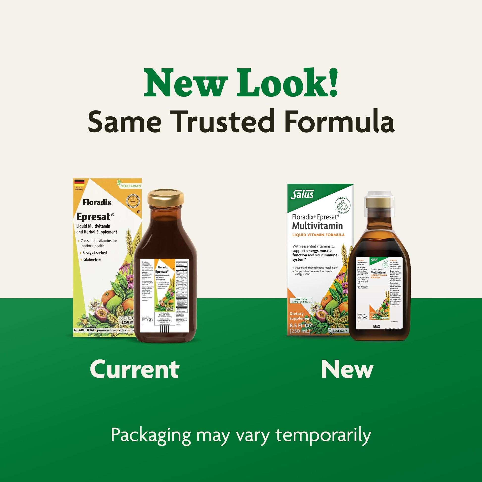 caja y botella Floradix Epresat multivitamínico líquido