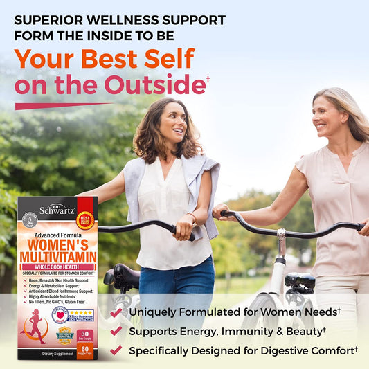 Caja y botella de multivitamínico para mujeres BioSchwartz