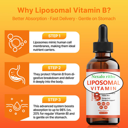 Caja y botella de Vitamina B Complejo Líquido Liposomal