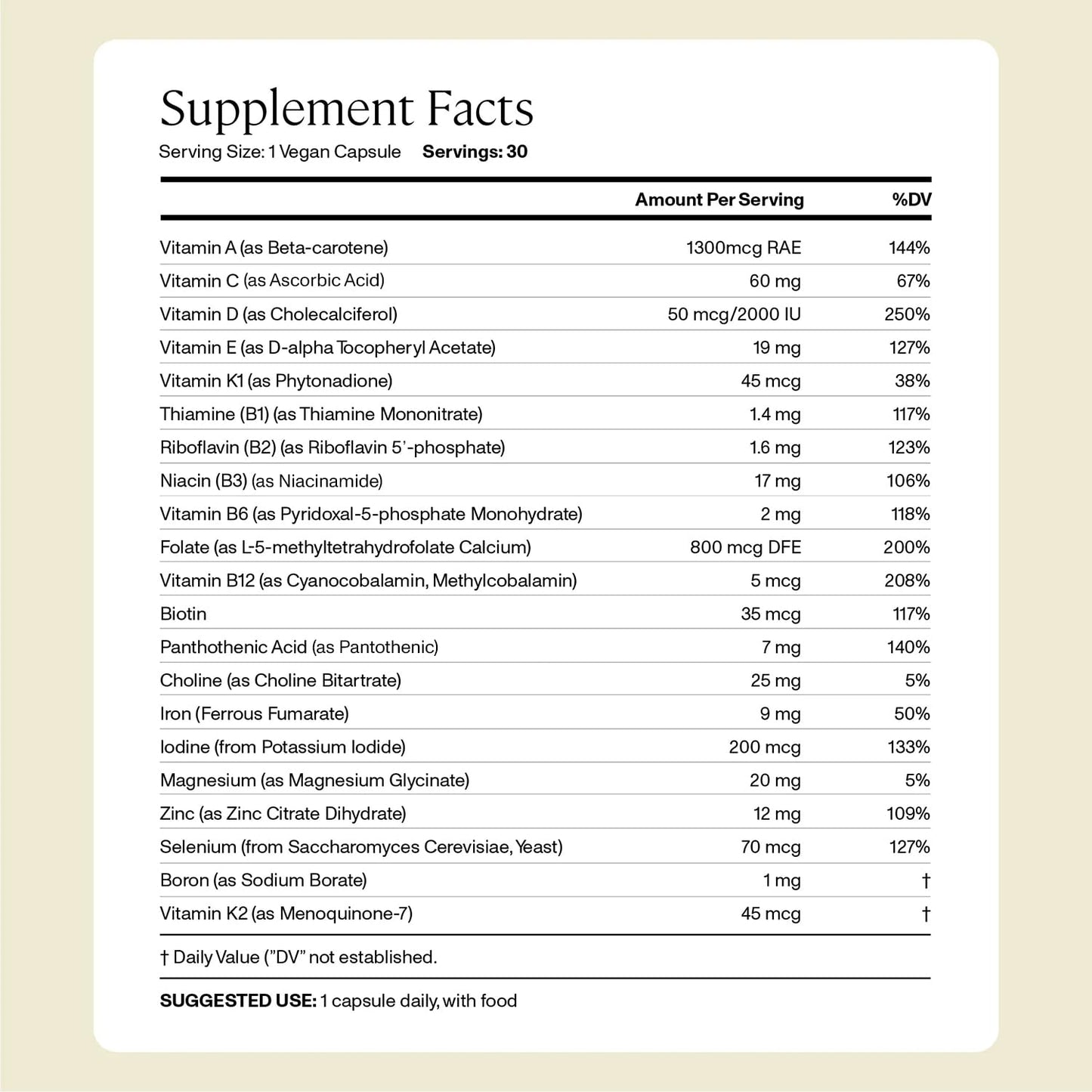 Caja y botellas suplemento ANYA multivitamínico y té lactancia