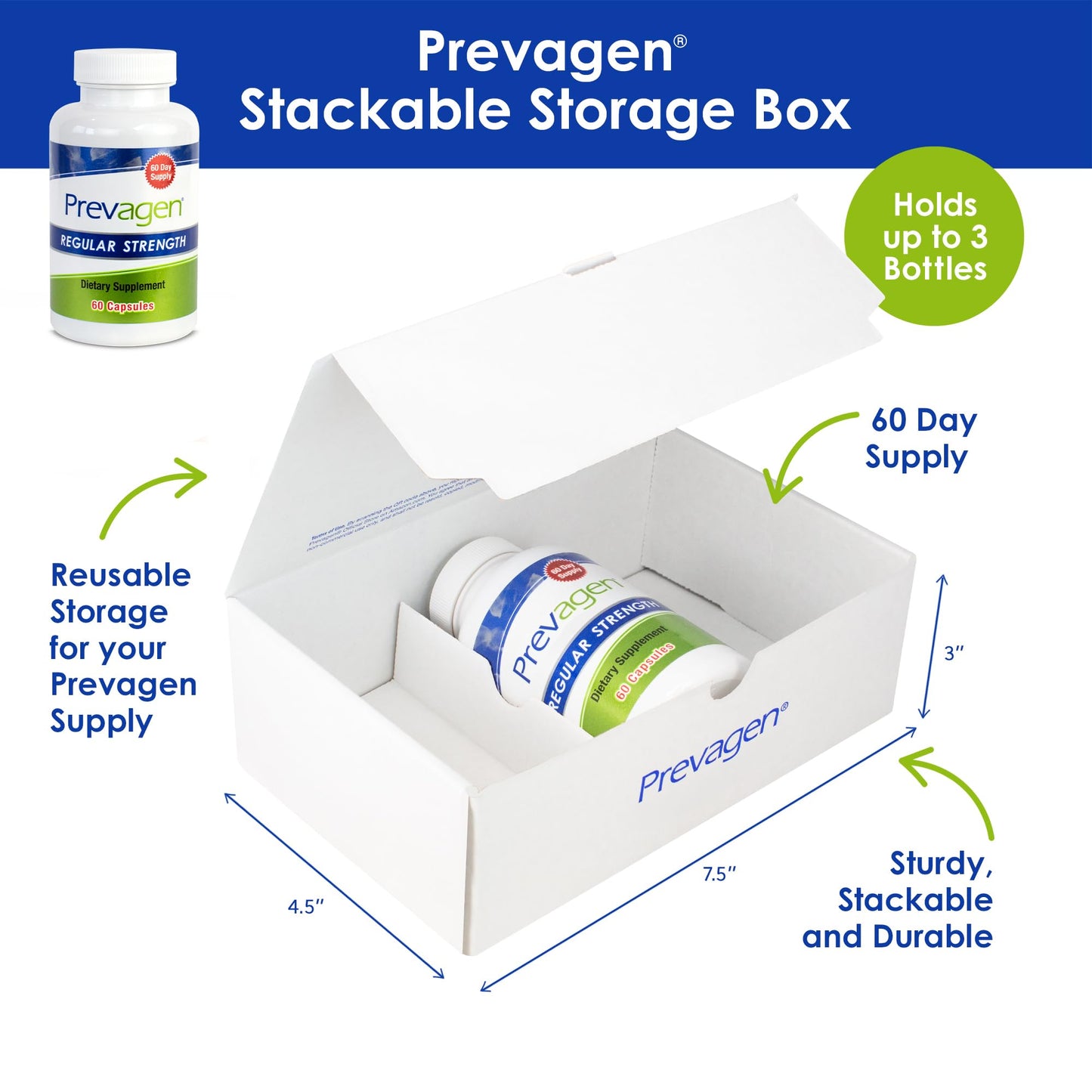 Caja y cápsulas Prevagen fuerza regular 10mg
