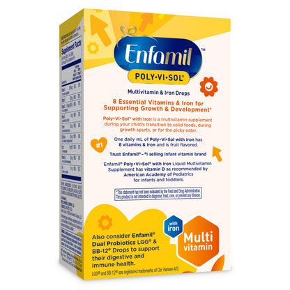 Caja de Enfamil Poly-Vi-Sol gotas con hierro para infantes