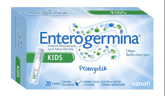 Caja de Enterogermina KIDS con 20 viales probióticos