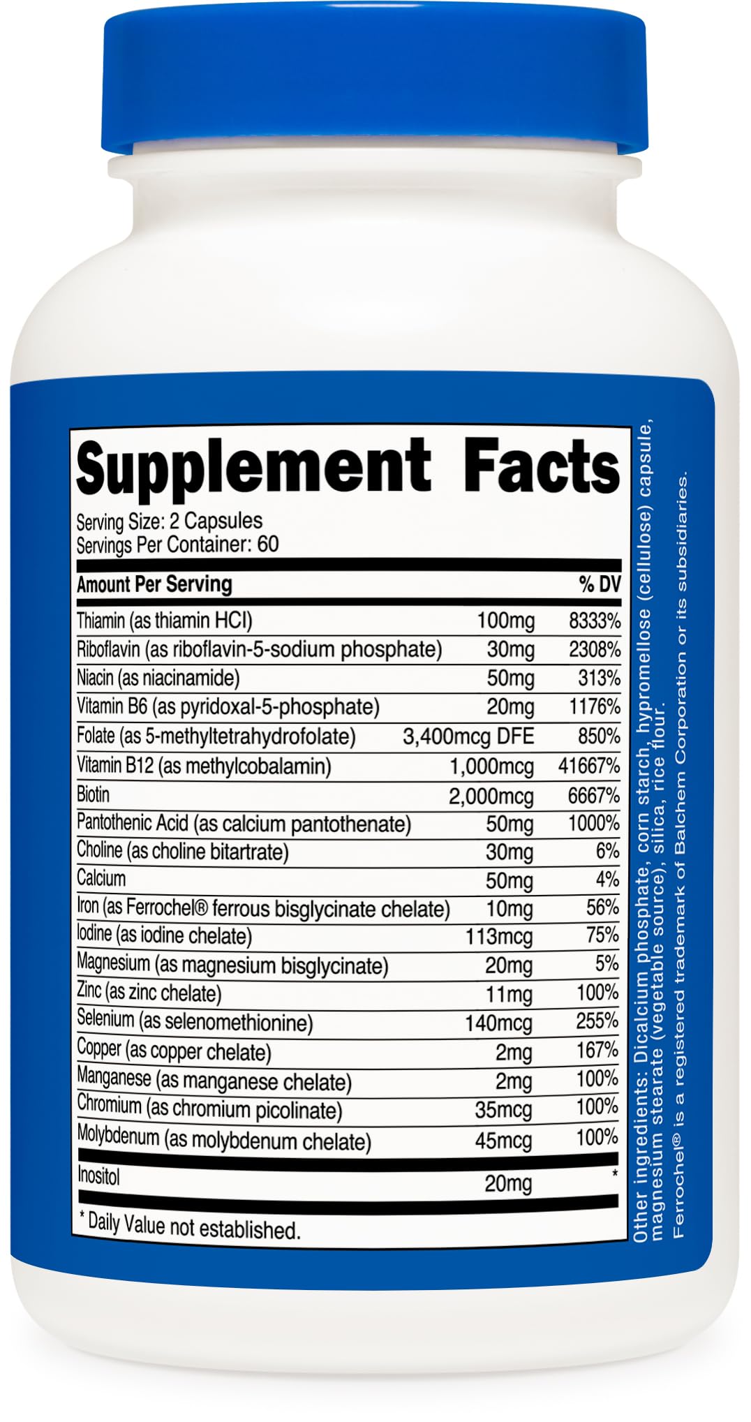 Caja exterior Nutricost complejo vitaminas b metiladas 120 caps
