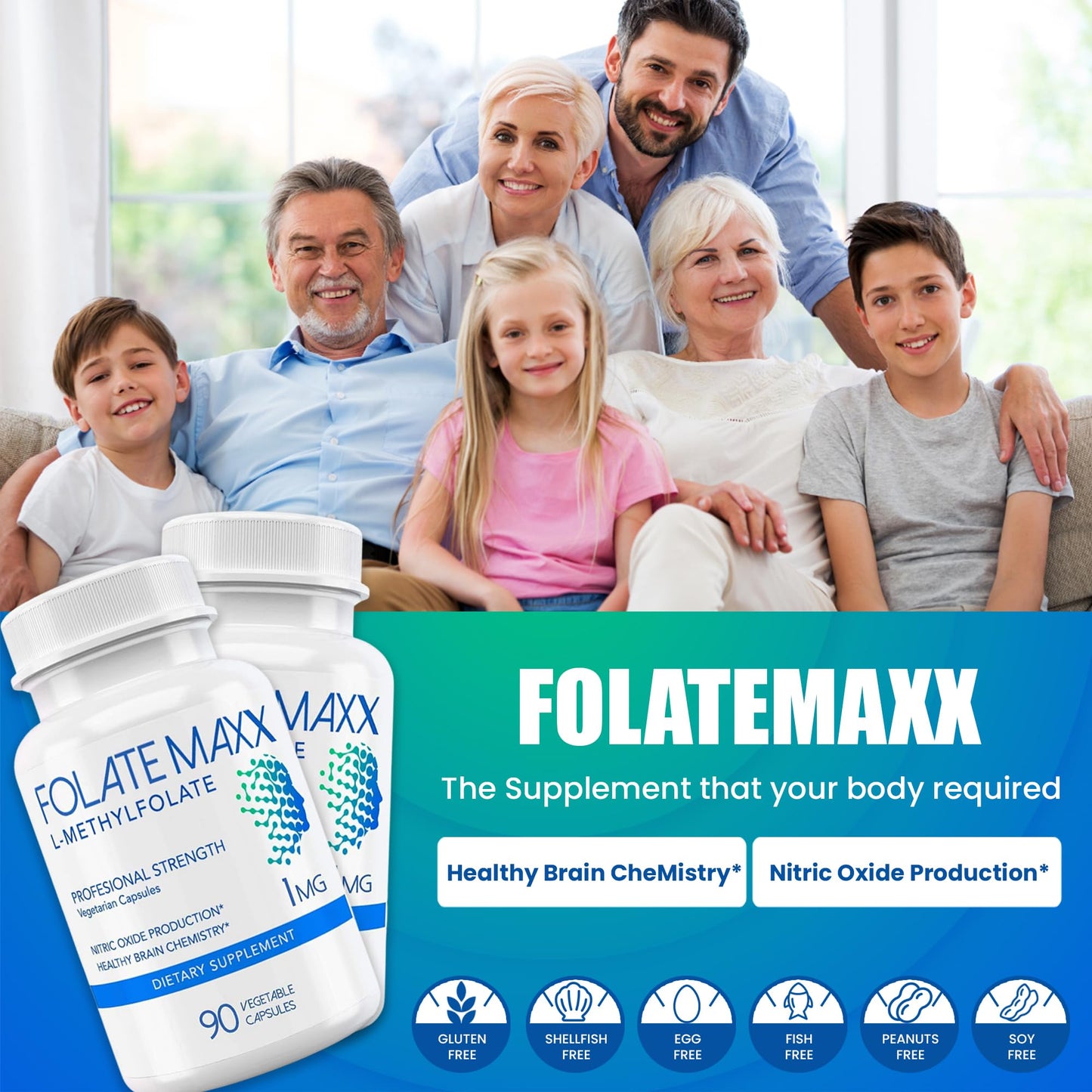 Caja FolateMaxx L-Metilfolato cápsulas sin sabor