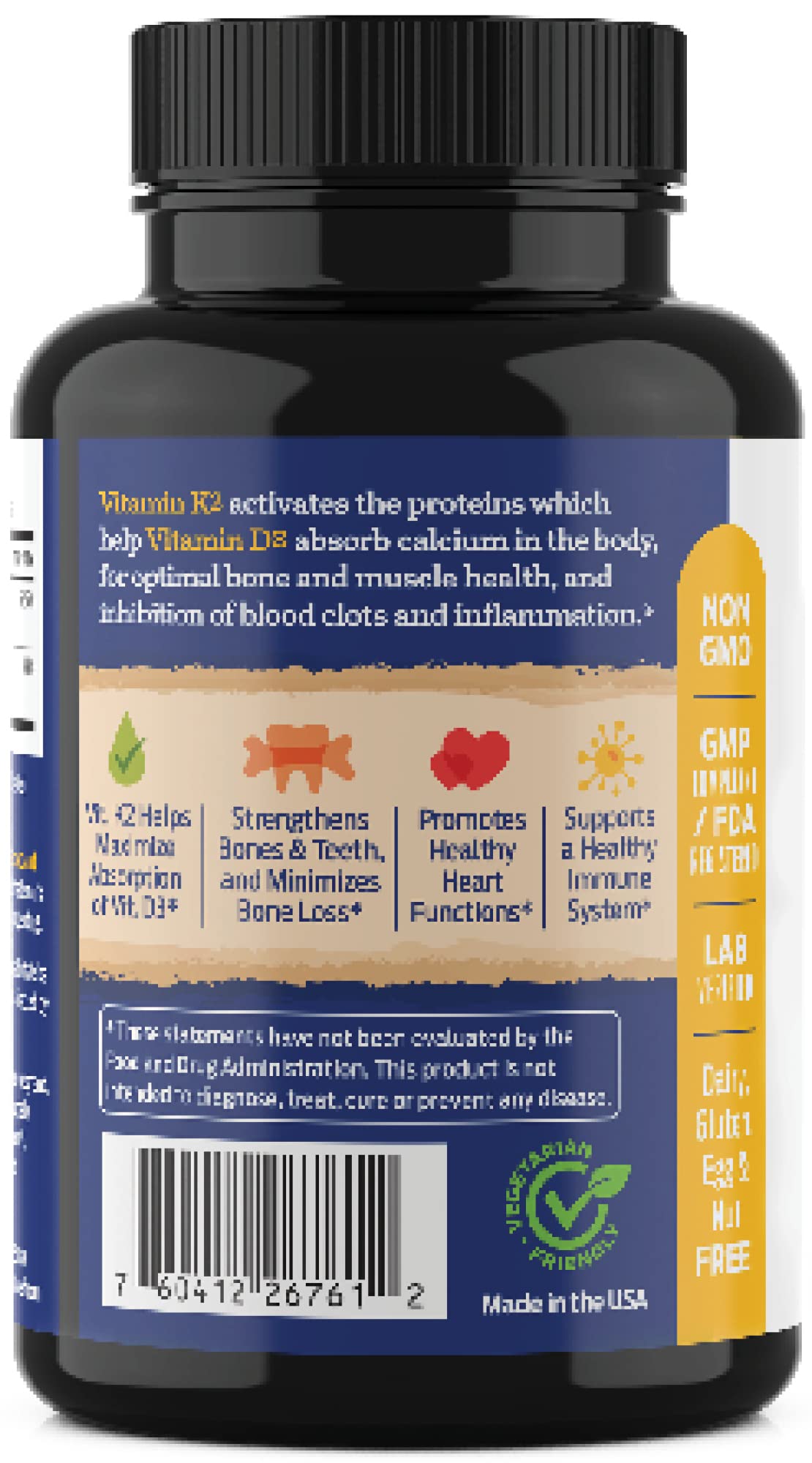 Caja ForestLeaf suplemento vitamina D3 y K2 MK7 60 cápsulas
