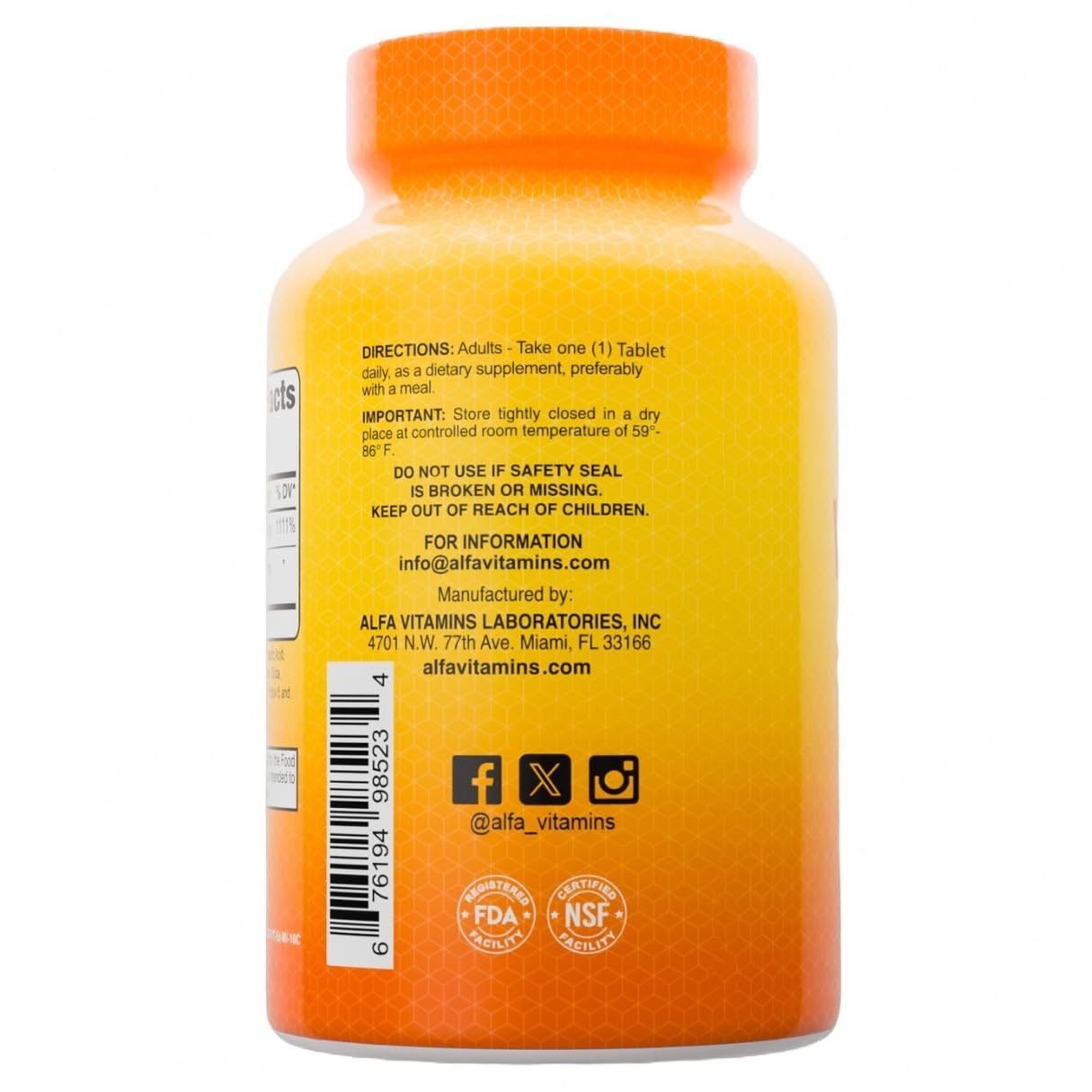 Caja frontal ALFA VITAMINS Vitamina C con Rosa Mosqueta