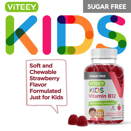 Caja de gominolas vitamina B12 para niños sin gluten y sin gelatina