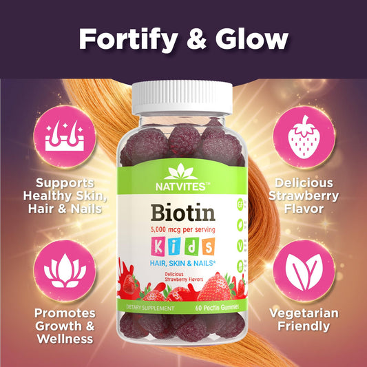 Caja de gomitas biotina Natvites para cabello y uñas