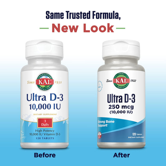 Caja KAL Ultra Vitamina D3 soporte inmunológico y huesos fuertes