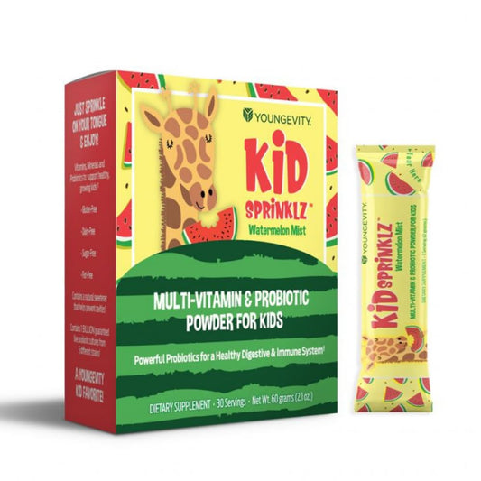 Caja de Kidsprinklz sabor sandía multivitamínico