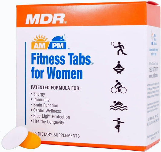 Caja de MDR Fitness Tabs multivitaminas patentadas para mujeres
