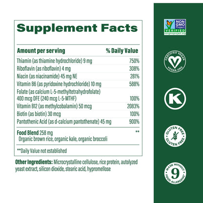 Caja MegaFood complejo vitamina b tabletas vegetarianas