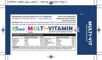 Caja multivitaminas en spray nmed con ingredientes naturales