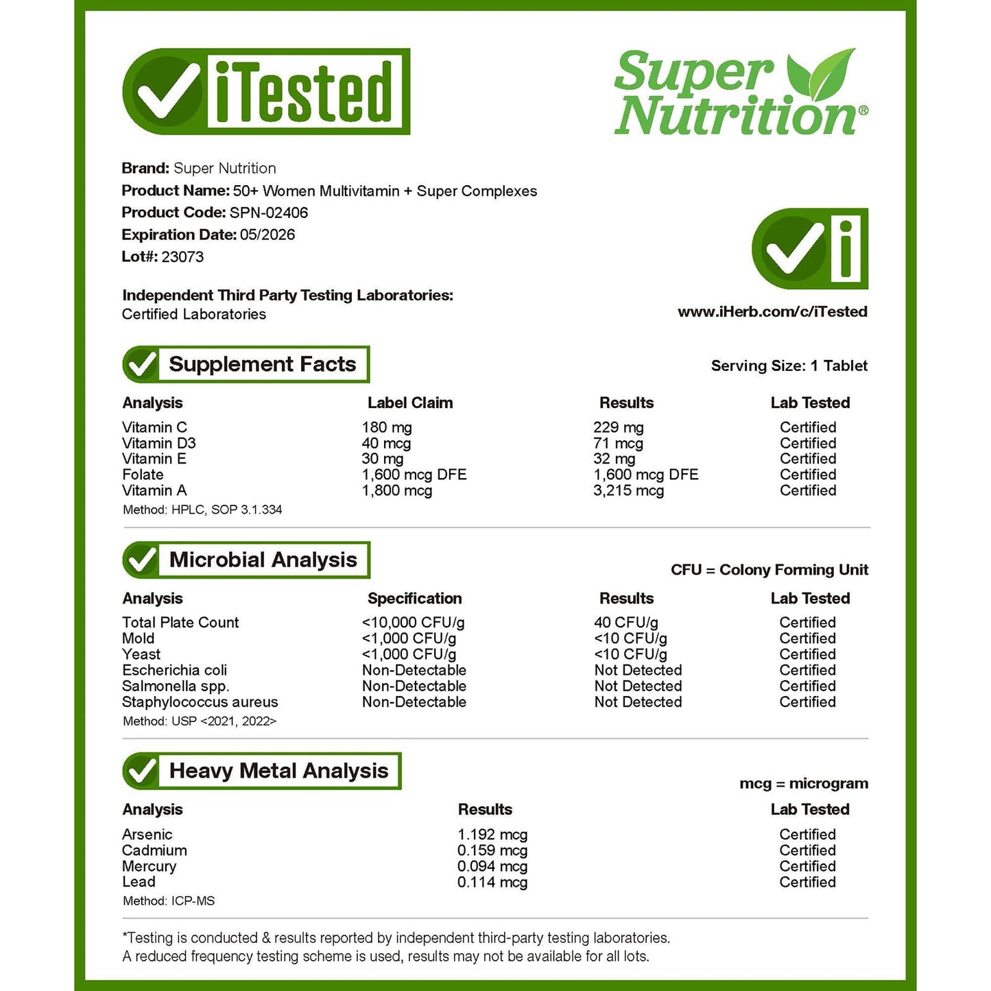 Caja del multivitamínico para mujeres 50+ Super Nutrition